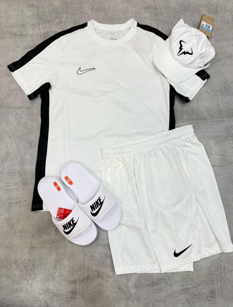Kit Nike Academy + Boné Nadal + Chinelo Victori One